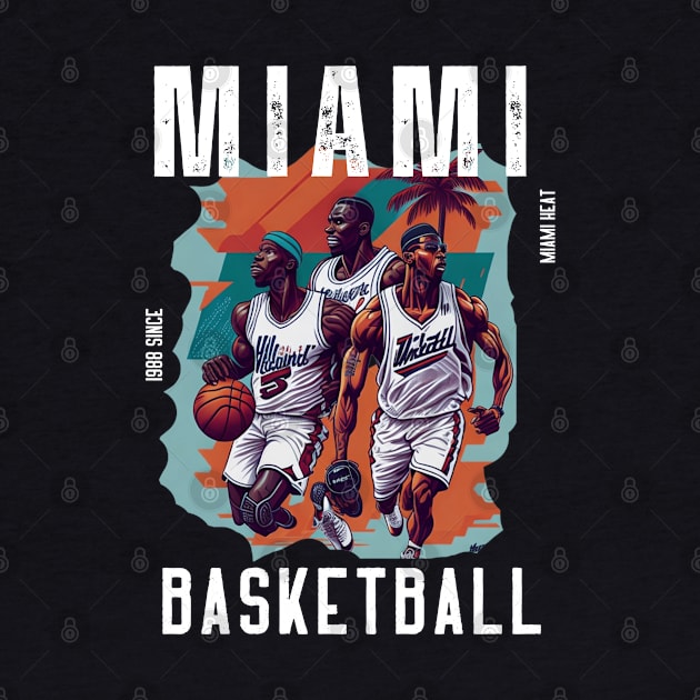 Miami heat basketball  vector graphic design by Nasromaystro